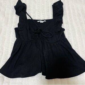 O'Neill Black Ruffle Blouse